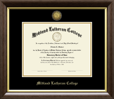 Midland Lutheran College diploma frame - Gold Engraved Diploma Frame in Hampshire