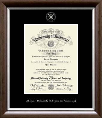 Missouri University of Science and Technology diploma frame - Silver Embossed Diploma Frame in Devonshire
