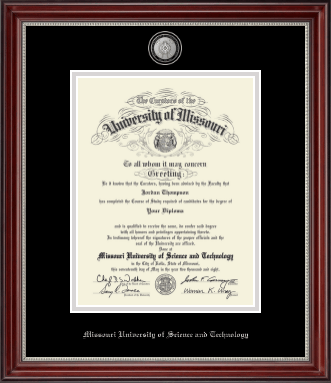 Missouri University of Science and Technology diploma frame - Masterpiece Medallion Diploma Frame in Kensington Silver