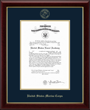 United States Naval Academy certificate frame - Gold Embossed Certificate Frame in Gallery