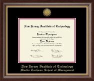 New Jersey Institute of Technology diploma frame - Gold Engraved Medallion Diploma Frame in Hampshire