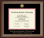 New Jersey Institute of Technology diploma frame - Gold Engraved Medallion Diploma Frame in Hampshire