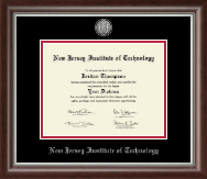 New Jersey Institute of Technology diploma frame - Silver Engraved Medallion Diploma Frame in Devonshire