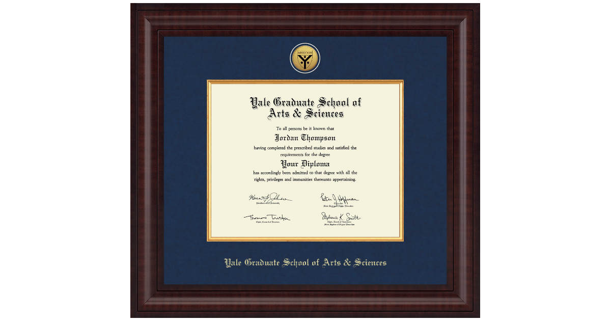 Presidential Gold Engraved Diploma Frame in Premier Yale University ...