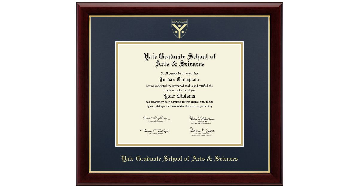 Gold Embossed Diploma Frame in Gallery Yale University - Item #136412 ...