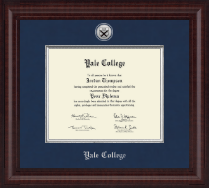 Yale College Presidential Silver Engraved Diploma Frame in Premier