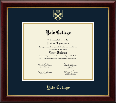 Yale College diploma frame - Gold Embossed Diploma Frame in Gallery
