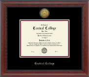 Central College Gold Engraved Medallion Diploma Frame in Signature