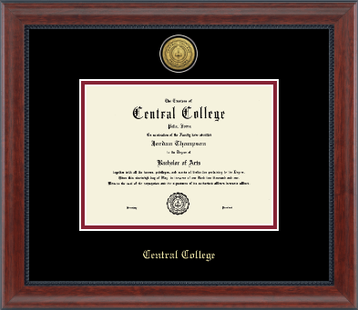 Central College diploma frame - Gold Engraved Medallion Diploma Frame in Signature
