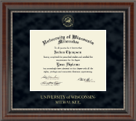 University of Wisconsin-Milwaukee Gold Embossed Diploma Frame in Chateau