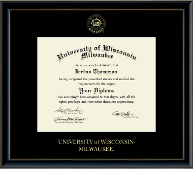 University of Wisconsin-Milwaukee diploma frame - Gold Embossed Diploma Frame in Onexa Gold