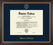Shorter College diploma frame - Gold Embossed Diploma Frame in Studio Gold