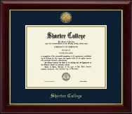Shorter College diploma frame - Gold Engraved Medallion Diploma Frame in Gallery