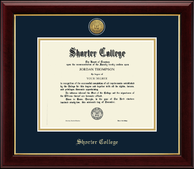 Shorter College diploma frame - Gold Engraved Medallion Diploma Frame in Gallery