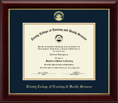 Trinity College of Nursing & Health Sciences diploma frame - Gold Embossed Diploma Frame in Gallery