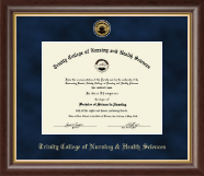 Trinity College of Nursing & Health Sciences Gold Engraved Diploma Frame in Hampshire
