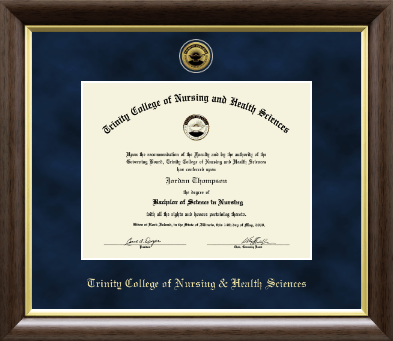Trinity College of Nursing & Health Sciences diploma frame - Gold Engraved Diploma Frame in Hampshire