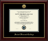 Saint Vincent College Gold Engraved Medallion Diploma Frame in Gallery