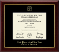 Purchase College Gold Embossed Diploma Frame in Gallery