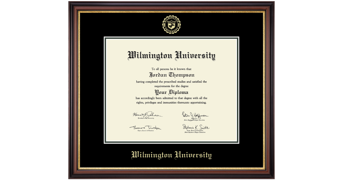 Gold Embossed Diploma Frame in Regency Gold Wilmington University