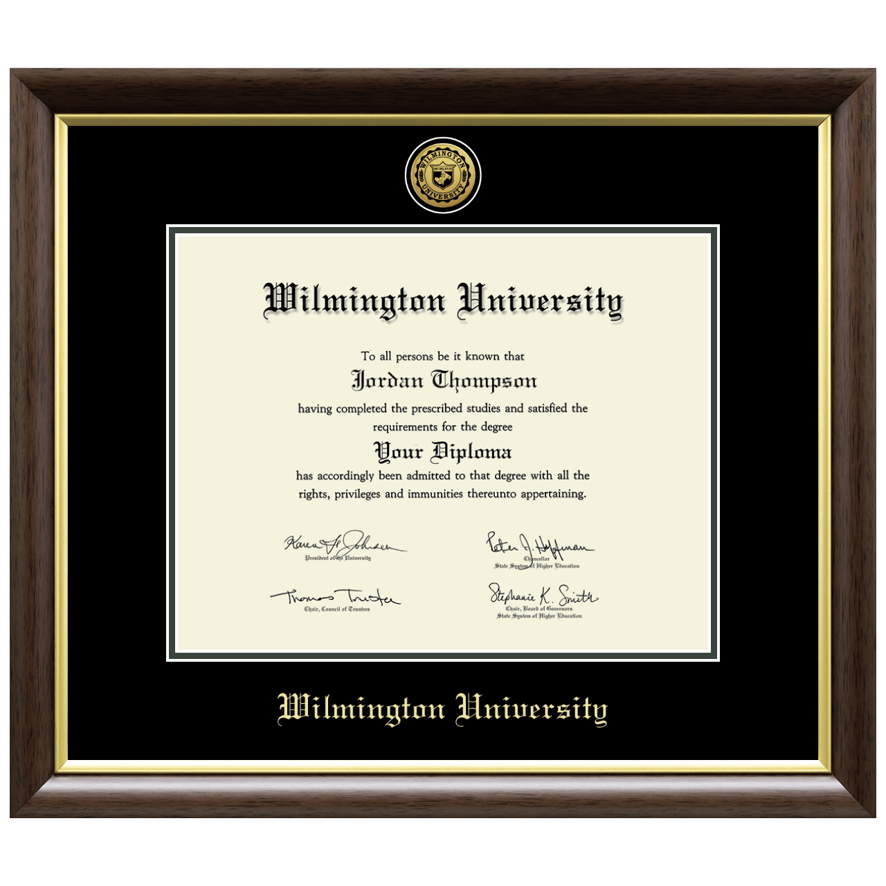 Gold Engraved Medallion Diploma Frame in Hampshire Wilmington