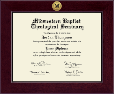 Midwestern Baptist Theological Seminary diploma frame - Century Gold Engraved Diploma Frame in Cordova