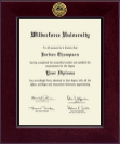 Wilberforce University diploma frame - Century Gold Engraved Diploma Frame in Cordova