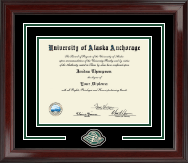 University of Alaska Anchorage diploma frame - Brass Spirit Medallion Diploma Frame in Encore