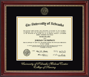 University of Nebraska Medical Center Diploma Frame - Gold Embossed Diploma Frame in Kensington Gold