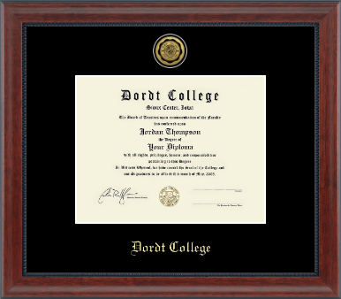 Dordt College diploma frame - Gold Engraved Medallion Diploma Frame in Signature