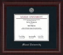Miami University diploma frame - Presidential Silver Engraved Diploma Frame in Premier