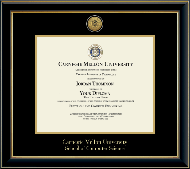Carnegie Mellon University diploma frame - Gold Engraved Medallion Diploma Frame in Onyx Gold