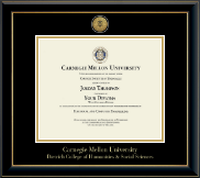 Carnegie Mellon University Gold Engraved Medallion Diploma Frame in Onyx Gold
