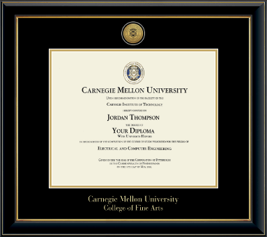 Carnegie Mellon University diploma frame - Gold Engraved Medallion Diploma Frame in Onyx Gold