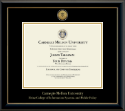 Carnegie Mellon University Gold Engraved Medallion Diploma Frame in Onyx Gold