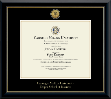 Carnegie Mellon University diploma frame - Gold Engraved Medallion Diploma Frame in Onyx Gold