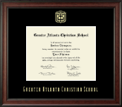Greater Atlanta Christian School Gold Embossed Diploma Frame in Studio