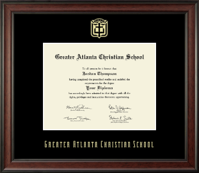 Greater Atlanta Christian School diploma frame - Gold Embossed Diploma Frame in Studio
