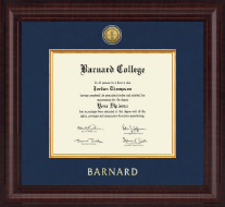 Barnard College Presidential Gold Engraved Diploma Frame in Premier