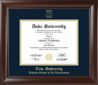 Duke University Gold Embossed Diploma Frame in Rainier