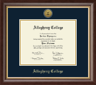 Allegheny College Gold Engraved Medallion Diploma Frame in Hampshire