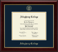 Allegheny College Gold Embossed Diploma Frame in Gallery
