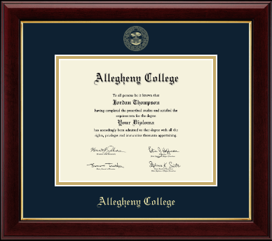 Allegheny College diploma frame - Gold Embossed Diploma Frame in Gallery