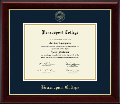 Brazosport College diploma frame - Gold Embossed Diploma Frame in Gallery