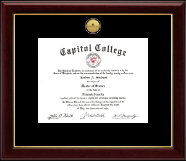 Capitol College Gold Engraved Medallion Diploma Frame in Gallery