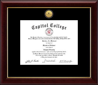 Capitol College diploma frame - Gold Engraved Medallion Diploma Frame in Gallery