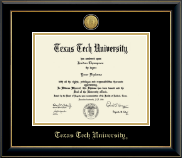 Texas Tech University diploma frame - Gold Engraved Diploma Frame in Onyx Gold