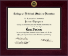 College of Biblical Studies - Houston diploma frame - Century Gold Engraved Diploma Frame in Cordova