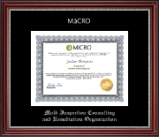 Mold Inspection Consulting and Remediation Organization Silver Embossed Certificate Frame in Kensington Silver