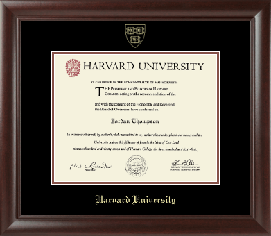 Harvard University diploma frame - Gold Embossed Diploma Frame in Rainier